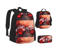 WURTON Magic Witch Witchcraft - Mochila escolar 3 en 1 con estampado de dibujo bohemio para adolescentes, Copa de vino tinto Cheers, Talla única