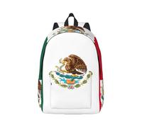 WURTON Mochila grande con estampado de bandera de México, mochila informal para portátil, mochila para computadora, mochila de viaje para mujeres y hombres, Negro, S