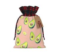 WURTON Muchas imágenes de aguacate impresas para fiestas de Navidad, bolsas de regalo con cordón para envolver dulces de Navidad, suministros de Navidad