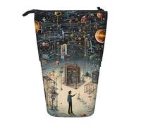 WURTON Physics Print - Estuche telescópico para lápices, versátil bolsa de almacenamiento, oficina y caja de almacenamiento para adultos