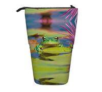 WURTON Spirit of the Lotus - Estuche telescópico para guardar artículos de papelería, almacenamiento de maquillaje de oficina, Cute Frog1, One Size