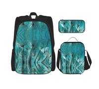 WURTON Weed Print - Mochila escolar 3 en 1 con fiambrera, estuche para lápices, viajes, laptop, mochila