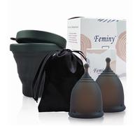 WUSANNA 2 discos menstruales, copa menstrual, copa menstrual, disco menstrual, negro, copa menstrual, copa menstrual, taza reutilizable de esterilizador, ofrece una protección duradera