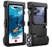Wusbulk Funda Impermeable Móvil Universal IPX8 15m/50ft para Buceo, Negro | Compatible con iPhone Samsung Xiaomi y Otros Smartphones de 4.7" a 6.9", Carcasa Submarina Universal, Control Bluetooth