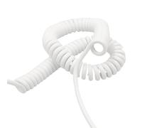 WUSHADEHANS Cable retráctil en Espiral, Cable telescópico Espiral Cuadrado de 0,15 mm, 8 núcleos, Calibre 26 AWG, Cable de Resorte Blanco, Extensible de 1 a 15 Metros.(Stretch 3 Meter)