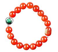 WUSHADEHANS Pulsera de Cristal, Obsidiana Negra Natural de la Fortuna 8 mm for Damas Pareja Buena Valiente(Black-Agate)