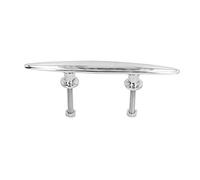 WUSHIER 10in Flat Dock Cleat, Stainless Steel Deck Cleat for Boat Mooring, Marine Grade 316 Polished Rope Holder with Mirror Finish, for Yachts Speedboats Fishing Boats