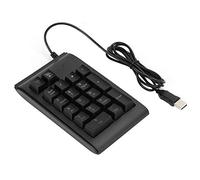 WUSHIER Backlit Keypad USB Wired Numeric 19 - Key Keyboard, Mechanical Feel Number Pad with Tricolor Breathing LED Lights, Waterproof Floating Keycaps for Office Home PC Laptop