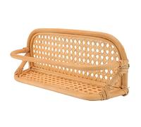 WUSHIER Rattan-Wandregal, Rattan-Wandregal, handgefertigtes natürliches Rattan-Aufhängeregal mit strapazierfähigem Geflecht für Die Aufbewahrung im Badezimmer, in Der Küche und im