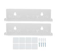 WUSHIER Wall Mount Record Storage Shelf, Acrylic Album Record Holder Display, Floating Record Shelf with Screws and Adhesive for Bedroom Living Room Office, Clear Shatterproof Acryli (Transparente)