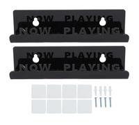 WUSHIER Wall Mount Record Storage Shelf, Acrylic Album Record Holder Display, Floating Record Shelf with Screws and Adhesive for Bedroom Living Room Office, Clear Shatterproof Acryli (Negra)