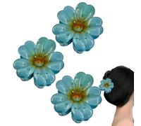 Wusideday Hawai - Pinza para el pelo con diseño de flores, accesorios antideslizantes para peinados de sujeción fuerte, accesorios para el cabello para mujeres y niñas, para viajes, vacaciones, verano