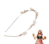 WUSJCOF 1 Pezzo Accessorio Capelli Sposa Diadema Fascia per Ragazze Corone - Gioiello per Capelli da Fata, Accessorio da Sposa, Comunione Cresima, Acconciature Tradizionali, Festa della Birra (Oro)