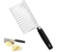 WUSJCOF 1 pieza Cortador Ondulado, Cuchillo Arrugado de Acero Inoxidable, con Funda Protectora, Patatas Fritas, Profesional de Arrugados de Acero para Verduras, Ensaladas, Frutas, Cortador Fruta
