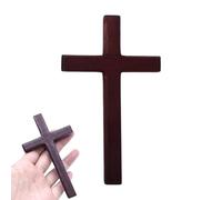 WUSJCOF 1 Pieza Crucifijo de Nogal, Figura de Jesús de Madera Vintage Cruz Colgante Adorno Cristiano, Regalo Adorno de Oración, Colgante, Nacimiento, Comunión, Bautizo (Negro)