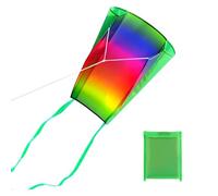 WUSJCOF 1 Unidad Cometa Arcoíris Portátil con Largas Colas Coloridas, Cometa de Una Línea para Principiantes, Cometa para Juegos y Actividades al Aire Libre (Multicolor)