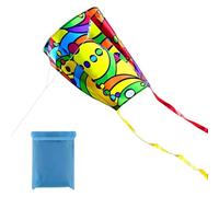 WUSJCOF 1 Unidad Cometa Arcoíris Portátil con Largas Colas Coloridas, Cometa para Juegos y Actividades al Aire Libre, Cometa de Una Línea para Principiantes (Arcoíris)
