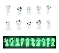 WUSJCOF 10 Piezas Princesa Mononoke Kodama Figura Alienígena Árbol Elfos Miniatura Luminous Stones Decoración Jardín Accesorios Micropaisajismo