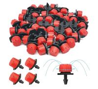 WUSJCOF 100 unidades, Ajustable y ecológico, Rociadores de riego ajustables, Kits de Sistema de riego por Goteo, Boquillas de nebulización de Micro Flujo, para Jardines de Vegetales (4/7mm)