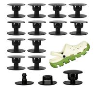 WUSJCOF 12 piezas Botones de plástico a presión, corchetes de presion, Repuestos de remaches para correas, Reparación de zapatos tipo clog, Remaches para Zapatos, Pop-Remaches-decoración (Negro)