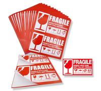 WUSJCOF 120 piezas Etiquetas de advertencia autoadhesivas FRAGILE, Adhesivo Frágil Handle With Care, De Objetos Frágil, Llamativo, Inicio Mudanza, Etiquetas Paquete de Envío (5 x 9 cm)