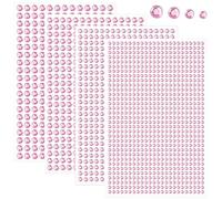 WUSJCOF 1792 Piezas Piedras Brillantes Autoadhesivas Strasssteine Autoadhesivos Redondos (3/4/5/6mm) (ROSA)