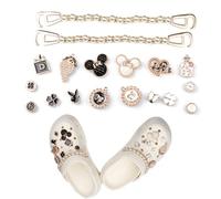 WUSJCOF 18 piezas Charms para zapatos de PVC, accesorios con diamantes de cristal, joyas y pedrería para Crocs, colgantes DIY para chicas y mujeres