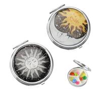 WUSJCOF 2 pastilleros portátiles, caja para guardar medicamentos y vitaminas con compartimentos, metal decorativo para el bolsillo o el bolso, regalo único