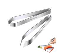 WUSJCOF 2pcs Pinzas de Cocina de Acero Inoxidable para Espinas de Pescado, Pinzas para Granos y Cabello (12cm)