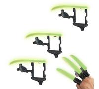 WUSJCOF 3 Piezas Juguete de Plástico Articulado, Fidget Toy Dedos Articulados, Garras de Lobo Retráctiles, Material ABS Portátil, Brillan en la Noche (Verde Fluorescente)