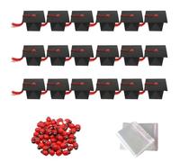 WUSJCOF 30 Unidades Cajas de Dulces en Forma de Gorro de Graduación, Caja de Regalo Decorativa y de Papel para Empaque de Fiesta, Regalos y Disfraces de Graduación