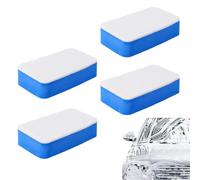 WUSJCOF 4 esponjas para ventanas de vidrio, esponjas para limpiar cristales, paños para limpiar la película de aceite de vidrio, almohadillas de pulido y toallitas de limpieza descontaminantes