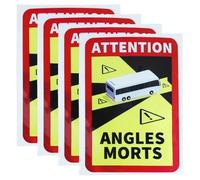 WUSJCOF 4 pegatinas para ángulo muerto, dimensiones de 25 x 17 cm, para autobuses y caravanas, cartel de advertencia para Francia, con protección UV, para uso en exteriores