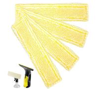 WUSJCOF 4 piezas almohadillas para limpiacristales, fundas de microfibra de repuesto amarilla, mopa para aspiradora de ventanas, ideal para cristales, compatible con WV2 WV5 WV6 Plus Premium