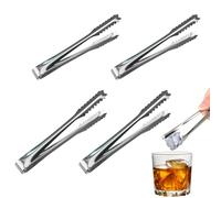 WUSJCOF 4 Piezas Pinzas de Acero Inoxidable para Hielo, Cocina y Servir, Set Ideal para Bodas, Fiestas, Bares, Buffets, Parrillas y Picnics