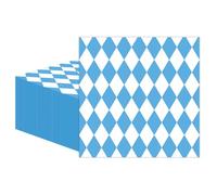 WUSJCOF 40 Servilletas de Papel 1-capa, 1/4 Doblado, para Hostelería o Fiestas, Especialidades Bávaras, #11121 (33 x 33 cm) (Azul Bávaro)