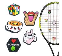 WUSJCOF 5 Piezas Amortiguadores de Silicona para Raqueta de Tenis, Reduce Vibraciones, Antivibrador, Estilo Hamburguesa, Pastel, Papas Fritas, Deportes Al Aire Libre