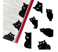 WUSJCOF 6 Marcadores Magnéticos de Gato Negro - Regalo para Fans de los Gatos, Mujeres y Lectores - Encantadores Marcadores de Páginas para Libros