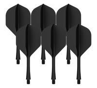 WUSJCOF 6 Piezas Fusion Flights Estabilizadores Accesorios de Dardos con Ejes Integrados y Fijos de Dardos Sistema de Vuelo de Eje (Negro)