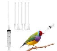 WUSJCOF 6 Piezas Jeringa de Alimentación para Pájaros, Herramienta Manual para Bebé y Loros, Alimentador de Manguera para Embuchar, Papilleros, Accesorio Esencial Cuidar de Tus Aves, Fácil de Limpiar