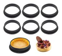 WUSJCOF 6 piezas Tartelette con agujeros de ventilación, antiadherente, resistente al calor, Circular Torre Inferior, Pastel, Anillo Porosa, de Redonda, Se USA para Hacer Mousse, rellenar