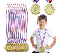 WUSJCOF 6 Unidades Medallas de Ganador, Medallas para Niños, Medallas de Oro,Medalla de metal, decoración de Fiestas Infantiles y premios Deportivos, para Fiesta y Día del Deporte Escolar