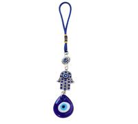 WUSJCOF Amuleto de mal de ojo,adorno colgante de pared de ojo azul,decoración para el hogar,protección,bendición,amuleto,regalo,cuentas de vidrio,colgante para el hogar,talismán (Azul)