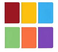 WUSJCOF Bloc de notas (6 unidades), Libretas pequeñas A6, Cuadernos de bolsillo, Notebook para field notes, Cubierta de papel kraft, para diarios, escribir un plan (14 cm x 9 cm) (6 colores)