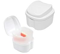 WUSJCOF Caja de Retención Dental con Colador Colgante para Dientes Falsos, Contenedor para Remojar Dentaduras Dentales, Ferula Dental, Ortodoncia, Aparato Dental