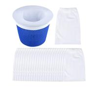 WUSJCOF Calcetines Skimmer, 20 unidades, Filtro reutilizable de red para cesta y malla elástica para limpieza de piscina, Bolsa para Atrapan Hojas, Cabello, Aceite, Hierba, Basura