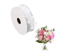 WUSJCOF Cinta de organza con forma de corazón de 25 mm x 18 m, cinta de regalo, cinta de tul, cinta decorativa para bodas, autos,para hacer lazos de antena y lazos para autos (blanco).