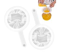 WUSJCOF Colador ultrafino con mango, 2 piezas, pequeño, filtro cafe, colador plastico para kefir, malla de nailon fino, trampa de malla 400, para aceites, café, té, jugo, vino y leche