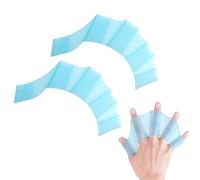 WUSJCOF Guantes altamente elásticos, Suaves y prácticos, Dedos palmeados de silicona, ideales para entrenamiento, surf, buceo y agua-aeróbic, con Paleta de Mano para adultos y niños (M) (Azul), 1 par