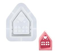 WUSJCOF Molde de Silicona para Casa Portavelas, Molde de Fundición para Yeso para Moldes, Polvo de Fundición, Moldes Hormigon Impreso, Forma Creativa de Casa de Luz para Fundición en Navidad